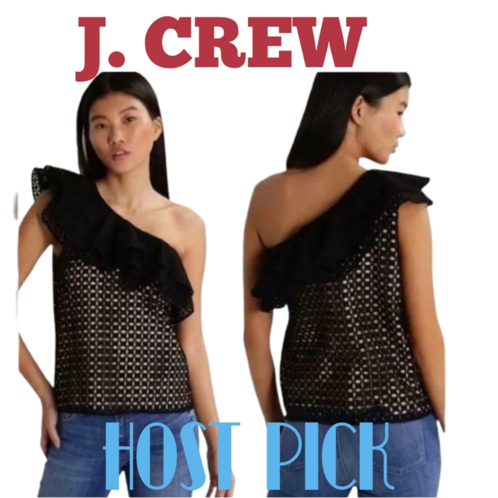J.CREW ONE-SHOULDER  FLUTTER SLEEVE